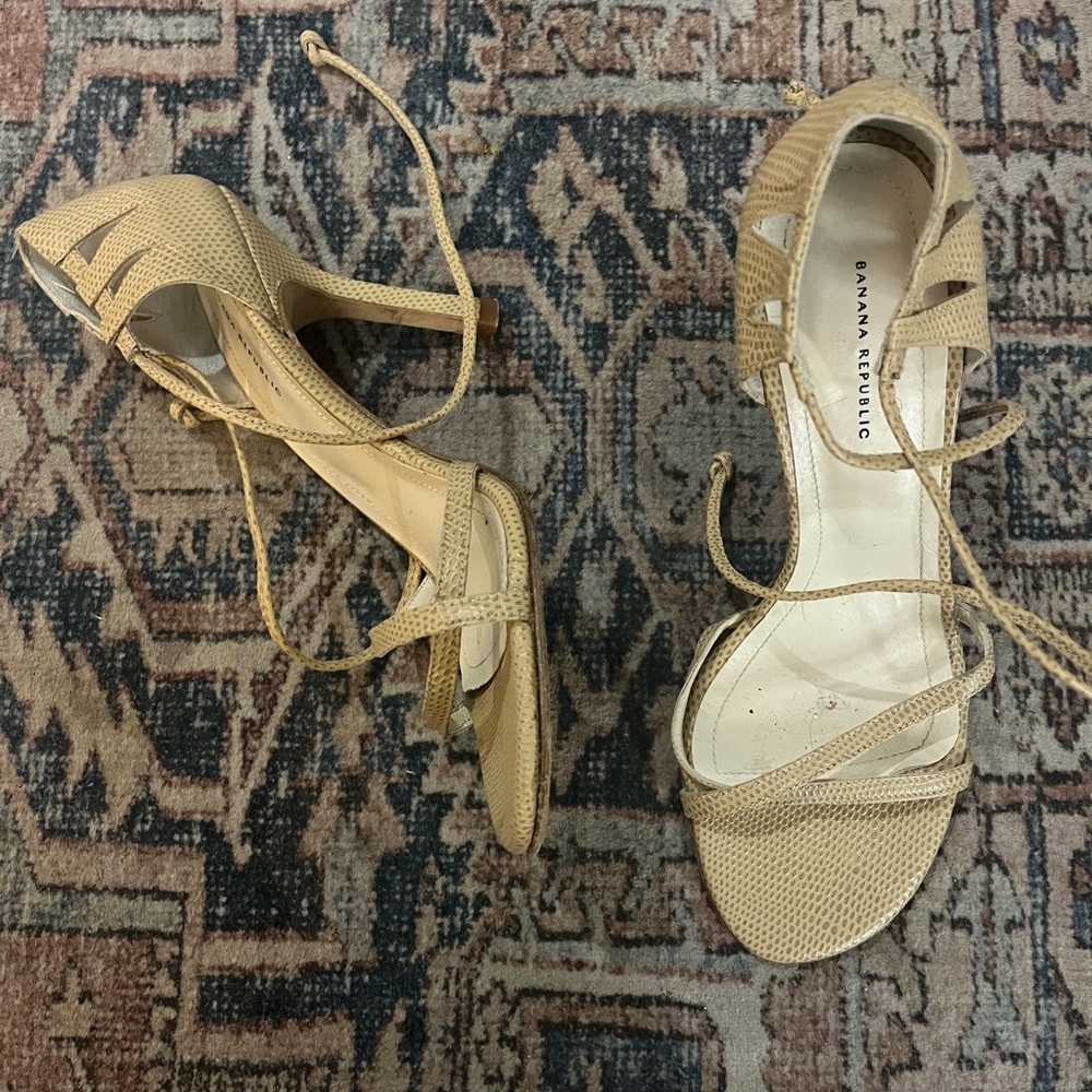 Banana Republic Beige Strappy Heels